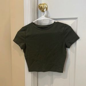 Target army green cropped tee